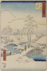 Monte Fuji y monte Ashigara desde Numazu, de la serie Tōkaidō vertical (o «Lugares famosos de las cincuenta y tres estaciones del Tōkaidō»)