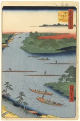 Desembocadura del Río Nakagawa, No.70 de Cien Vistas Famosas de Edo, 1857