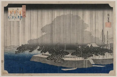 Lluvia Nocturna en Karasaki, de la serie Ocho Vistas de Omi, c. 1835