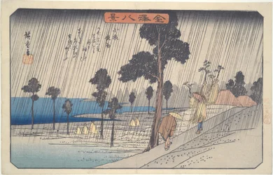Lluvia nocturna en Koizumi, de la serie Ocho vistas de Kanazawa