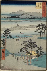 No.29 Ferry en el río Tenryu, Mitsuke, julio de 1855