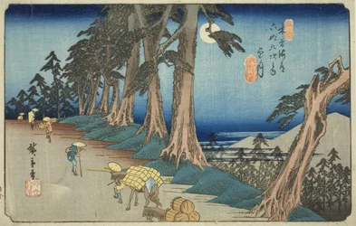 No. 26: Mochizuki, de la serie "Sesenta y nueve estaciones del Kisokaido (Kisokaido rokujukyu tsugi no uchi)"