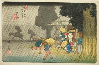 No. 40: Suhara, de la serie "Sesenta y nueve estaciones del Kisokaido"