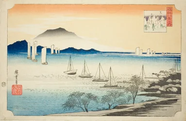 Velas de regreso en Yabase (Yabase no kihan), de la serie "Ocho vistas de Omi (Omi hakkei no uchi)"