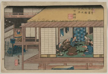 Shimosuwa, de la serie Sesenta y Nueve Estaciones del Kisokaido, 1835-38