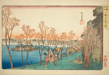 Estanque Shinobazu en Ueno (Ueno Shinobazu no ike), de la serie "Lugares famosos en Edo (Koto meisho)"