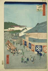 Shitaya Hirokoji, de la serie "Cien vistas famosas de Edo (Meisho Edo hyakkei)"
