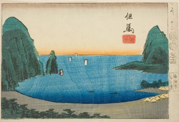 Takanohama en Tajima, sección de la hoja no. 12 de la serie "Imágenes recortadas de las provincias (Kunizukushi harimaze zue)"