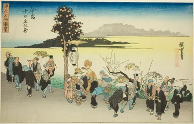 El festival de Ebisu el décimo día del primer mes en Imamiya, de la serie "Vistas famosas de Osaka"