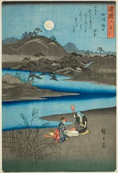 El río de joyas Kinuta en la provincia de Settsu (Settsu Kinuta), de la serie "Seis ríos de joyas en las diversas provincias (Shokoku Mu Tamagawa)"