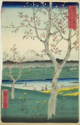 Los alrededores de Koshigaya en la provincia de Musashi (Musashi Koshigaya zai), de la serie "Treinta y seis vistas del monte Fuji (Fuji sanjurokkei)"