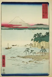 El mar en Miura en la provincia de Sagami (Soshu Miura no kaijo), de la serie "Treinta y seis vistas del monte Fuji (Fuji sanjurokkei)"