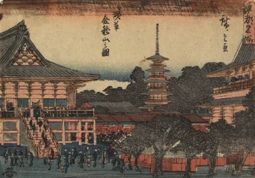 Vista del Templo Kinryu-zan en Asakusa, c. 1841