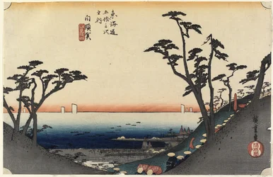 Vista de la cuesta Shiomi, Shirasuga, c. 1833