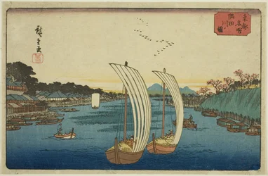 Vista del río Sumida, de la serie "Lugares famosos de la capital oriental"