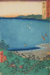 Costa de Takashi en la provincia de Izumi, lámina 4 de la serie: Vistas de lugares famosos en más de sesenta provincias