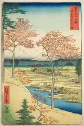 Colina Yuhi en Meguro en la Capital del Este (Toto Meguro Yuhigaoka), de la serie "Treinta y seis vistas del Monte Fuji (Fuji sanjurokkei)"