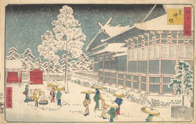 Lugares famosos de Edo: Shiba Shinmei, siglo XIX