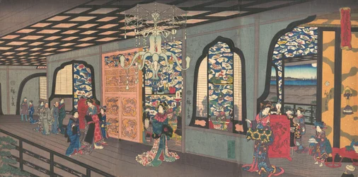 Piso Superior de la Casa de Té Gankiro en Yokohama