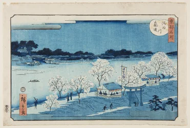 Dique de Mimeguri en el río Sumida (Sumidagawa Mimeguri tsutsumi)