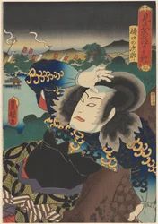 Barquero Matsuemon en pino Representaciones de las Ocho Vistas (título de la serie sobre el objeto)