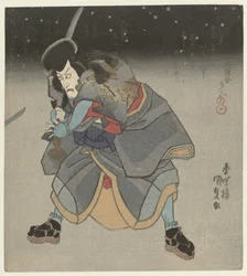 Hombre con espada durante la noche
