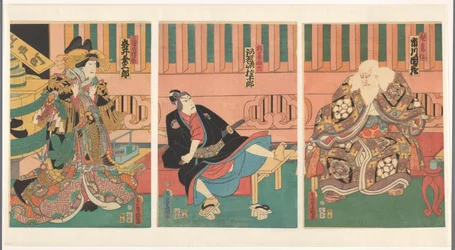 Escena de la obra Sukeroku, The Cherry Blossom of Edo Escena uit Sukeroku de kersenbloesem van Edo