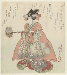 Mujer con una tetera de sake Los cuatro leales vasallos de la Sociedad de Poesía Katsushika Katsushika Shitennô (título de la serie)