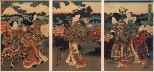 Mariposas y peonías