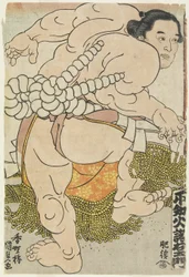 El luchador Yokozuna Shiranui Dakuemon del establo Higo, 1830-1844
