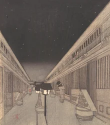 Calle Principal de Yoshiwara en una Noche Estrellada, 1852-64