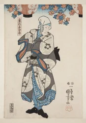 Actor Ichimura Uzaemon XII como Higashino no Yoshiro