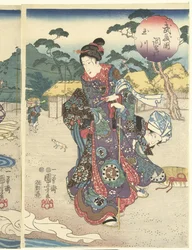 De Chov Tama Rivier miembro p Rovin y pintura Musashi Río Tama en la provincia de Musashi Chofu (Blood te sound bje CT)