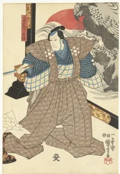 Tres actores en un biombo