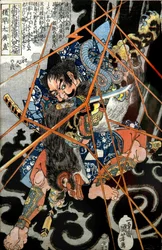 I no Hayata Hironao Serie: Uno de los Ochocientos Héroes del Margen del Agua de Nuestro País (Honchō Suikoden gōketsu happyakunin no hitori), c.1830-31
