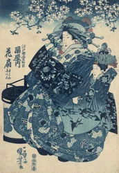La cortesana Hanao de Ogi-ya por Kuniyoshi