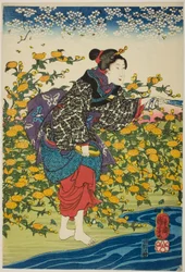 El Río de Joyas Ide en la Provincia de Yamashiro (Yamashiro kuni Ide no Tamagawa), de una serie sin título de los Seis Ríos de Joyas