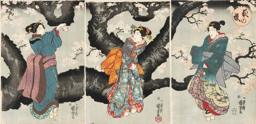 Yoru no sakura [Cerezos en flor por la noche], c.1846