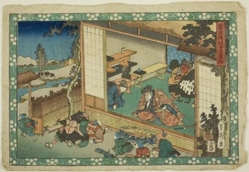 Escena de la escuela del pueblo (Terakoya), de la serie "Los secretos de Sugawara (Sugawara denju)"