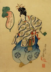 Yotsu del Matsukiyo Actuando como un Cortesano, 1841.