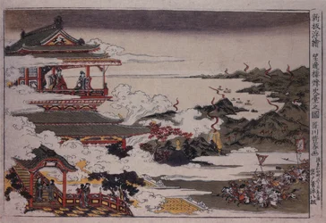 An Lushan y sus tropas atacan al Emperador, ca 1770