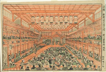 Imagen en perspectiva de un teatro Kabuki