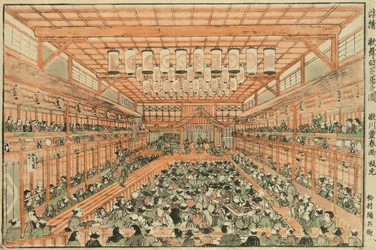 Imagen en perspectiva de un teatro Kabuki