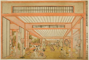 Vistas de salas de recepción en Japón - Entretenimientos en el Día de la Rata al estilo moderno