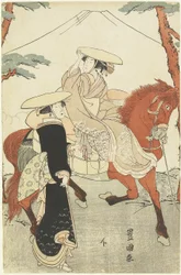 (Dos mujeres, una caminando, otra a caballo), finales del siglo XVIII-principios del siglo XIX