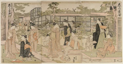 Visitantes a la Casa de Té Shika, principios de 1790