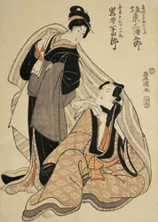 Mujer sentada y pensando con otra mujer de pie a su lado