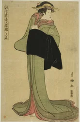 Hamamuraya: Segawa Kikunojo III como la cortesana Koman, de la serie "Retratos de actores en el escenario (Yakusha butai no sugata-e)"