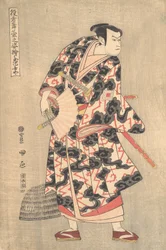 El actor Ichikawa Yaozo III en el papel de Fuwa Banzaemon de la obra Ukiyozuka hiyoku, 1774