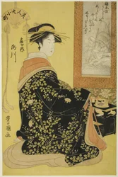 La cortesana Takikawa de Ogiya, de la serie Siete bellas Komachi (Bijin nana Komachi)
